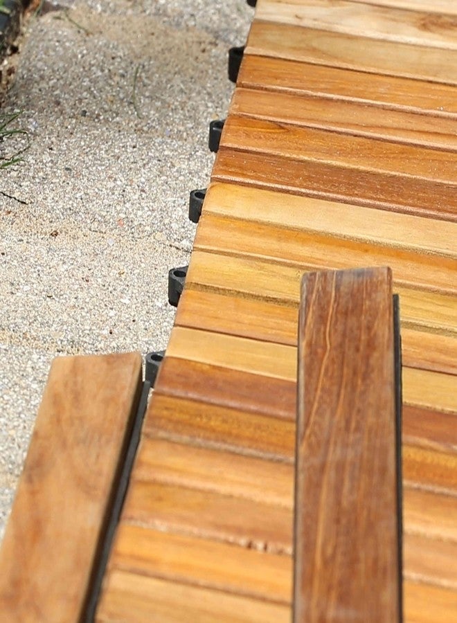 Bare Decor EZ-Floor End Pin-Side Trim Piece for Flooring in Solid Teak Wood (Set of 8), Brown - Image 3