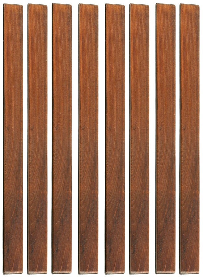 Bare Decor EZ-Floor End Pin-Side Trim Piece for Flooring in Solid Teak Wood (Set of 8), Brown - Image 1