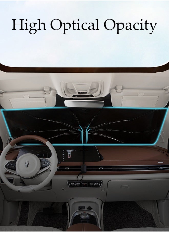 DUNISO Foldable Car Windshield Sunshade Umbrella with Cartoon Printing Pattern Protect Car from UV Rays and Heat Keeps Cars Cool Sunshade Cover for SUV Car Front Window,Sun Protection Car Sun Shade 138*80CM  - Image 2
