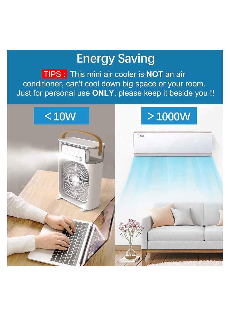 Generic Portable Air Conditioner Fan,USB Personal Evaporative Air Cooler,Mini Humidifier Misting Fan with LED Light,3 Wind Speeds and 5 Spray Modes For Home Appliances  - Image 3