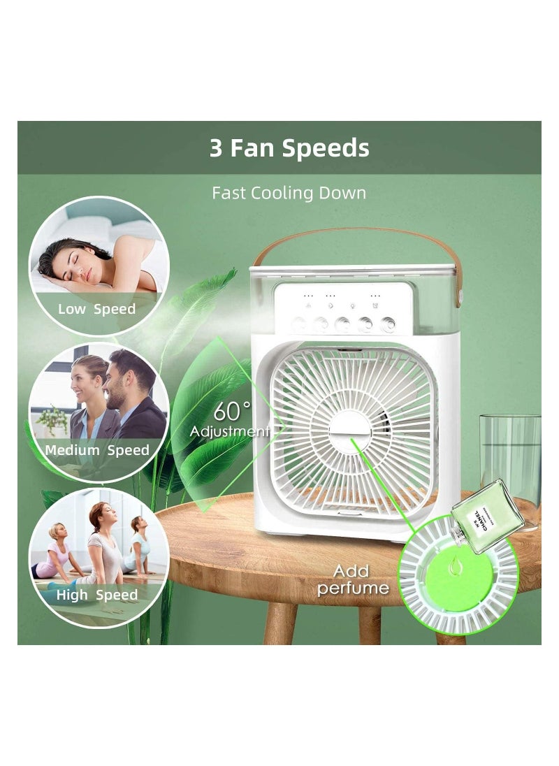 Generic Portable Air Conditioner Fan,USB Personal Evaporative Air Cooler,Mini Humidifier Misting Fan with LED Light,3 Wind Speeds and 5 Spray Modes For Home Appliances  - Image 2