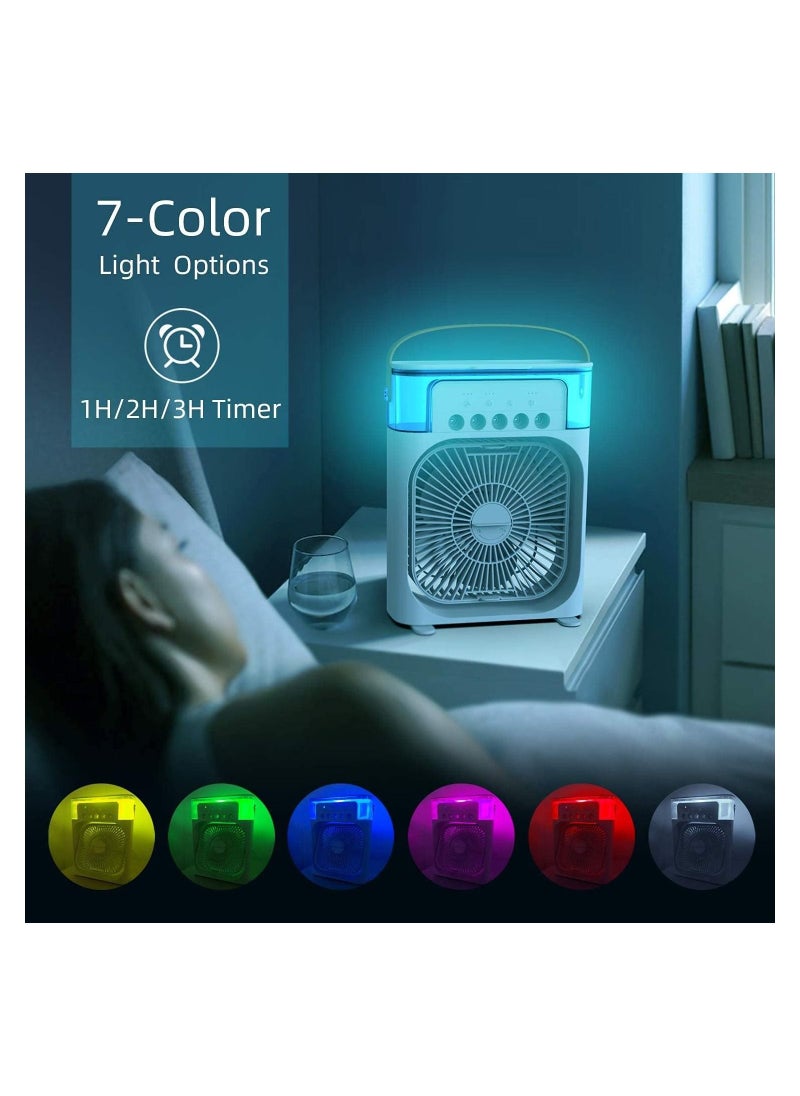 Generic Portable Air Conditioner Fan,USB Personal Evaporative Air Cooler,Mini Humidifier Misting Fan with LED Light,3 Wind Speeds and 5 Spray Modes For Home Appliances  - Image 4