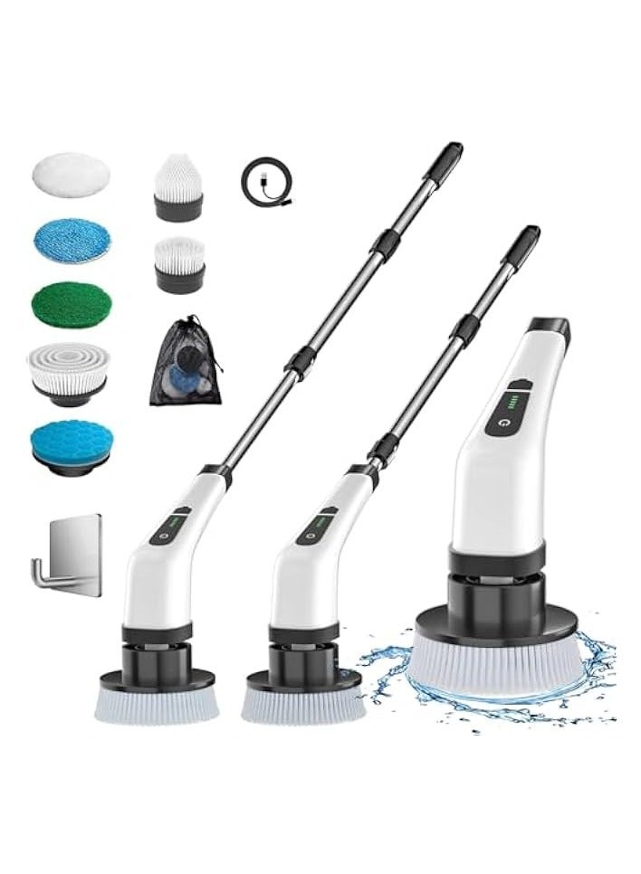 erorex Electric Spin Scrubber Rechargeable Cleaning Brush with 7 Replaceable Brush Heads, Cordless and Portable Power Scrubber, Electric Bathroom Scrubber for Cleaning Tile, Window, Floor, Tub, Car  - Image 1