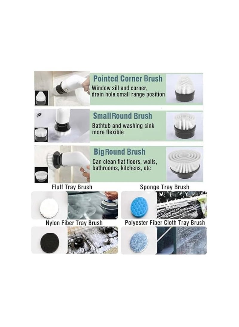 erorex Electric Spin Scrubber Rechargeable Cleaning Brush with 7 Replaceable Brush Heads, Cordless and Portable Power Scrubber, Electric Bathroom Scrubber for Cleaning Tile, Window, Floor, Tub, Car  - Image 2