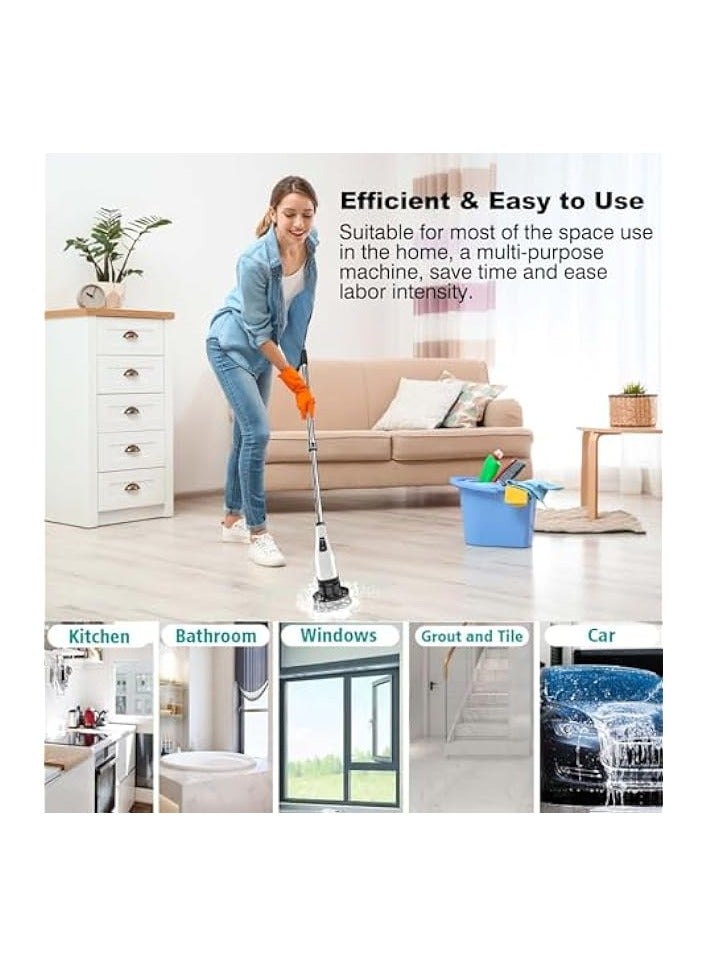 erorex Electric Spin Scrubber Rechargeable Cleaning Brush with 7 Replaceable Brush Heads, Cordless and Portable Power Scrubber, Electric Bathroom Scrubber for Cleaning Tile, Window, Floor, Tub, Car  - Image 3