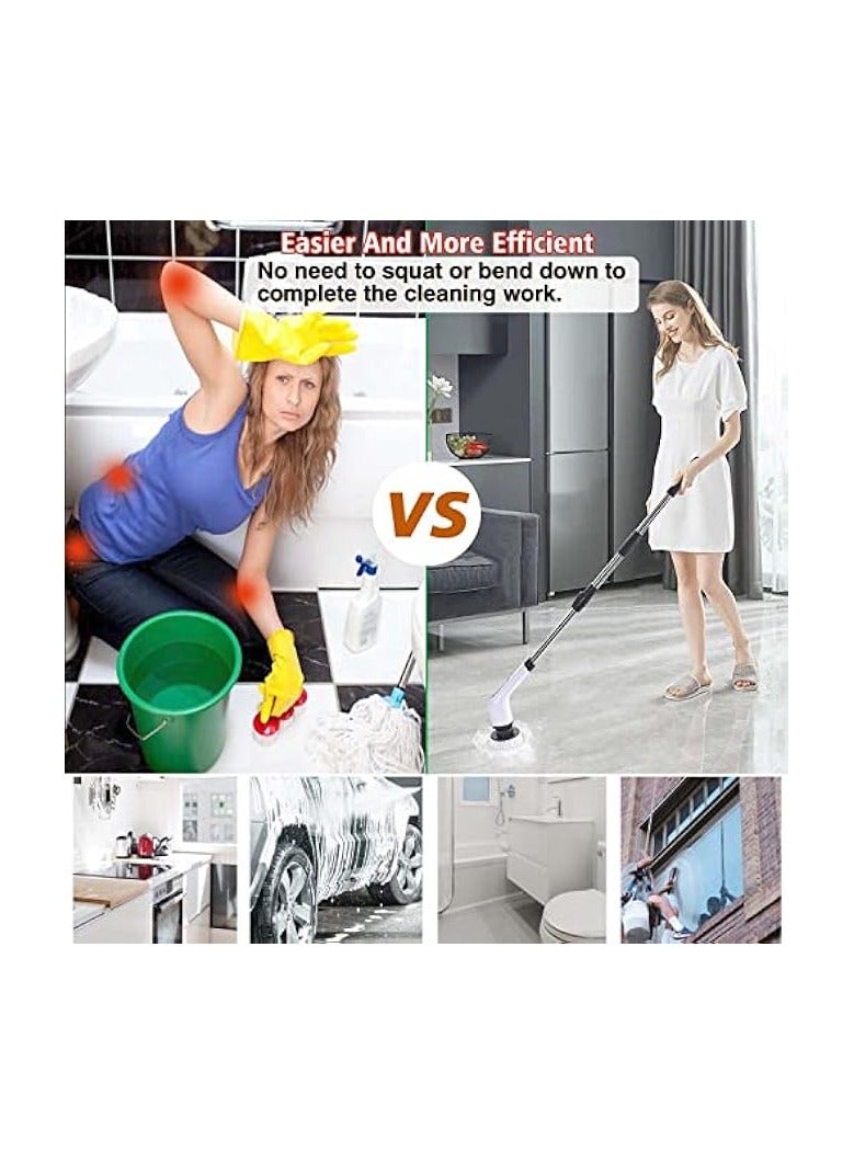 erorex Electric Spin Scrubber Rechargeable Cleaning Brush with 7 Replaceable Brush Heads, Cordless and Portable Power Scrubber, Electric Bathroom Scrubber for Cleaning Tile, Window, Floor, Tub, Car  - Image 4