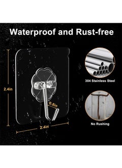 CityRiya-Long Adhesive Hook 10pcs Self Adhesive Wall Hooks Heavy Duty Waterproof Adhesive Hooks for Hanging Towel Holder Coat Hooks Wall Mounted for Bathroom Kitchen  - Image 2