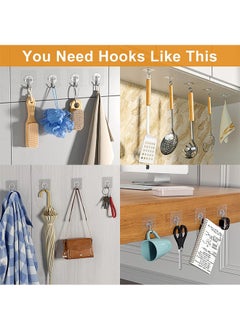 CityRiya-Long Adhesive Hook 10pcs Self Adhesive Wall Hooks Heavy Duty Waterproof Adhesive Hooks for Hanging Towel Holder Coat Hooks Wall Mounted for Bathroom Kitchen  - Image 5