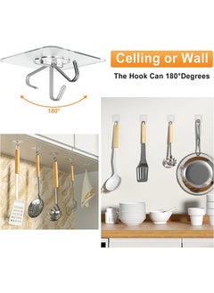CityRiya-Long Adhesive Hook 10pcs Self Adhesive Wall Hooks Heavy Duty Waterproof Adhesive Hooks for Hanging Towel Holder Coat Hooks Wall Mounted for Bathroom Kitchen  - Image 4