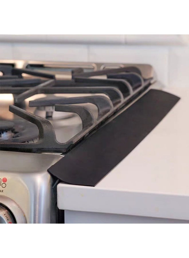 2 قطعة من أغطية فجوات الموقد المصنوعة من السيليكون، مقاومة للحرارة، سهلة التنظيف، تناسب المواقد والطاولات، مثالية للمطابخ - Image 1