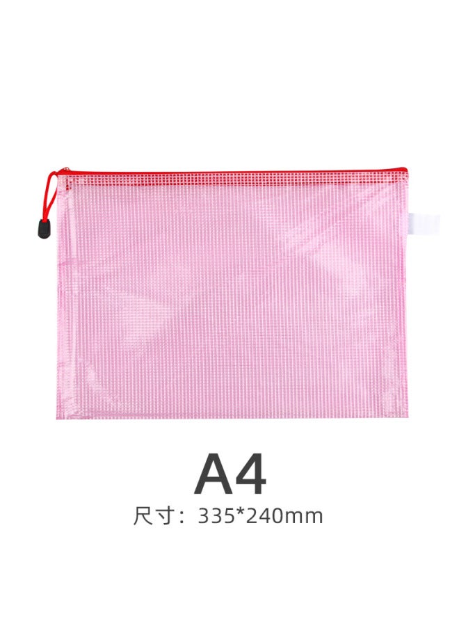 HELPS Transparent Document Bag A4 Office Supplies Grid Zipper Bag Student Stationery Pvc Waterproof Portable Information Bag - Image 1