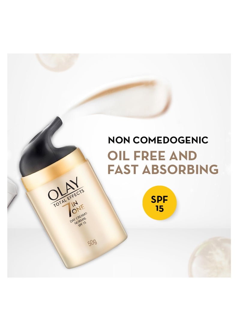 كريم أولاي توتال إفيكتس النهاري | مع فيتامين ب5، النياسيناميد، الشاي الأخضر، عامل حماية من الشمس 15 | يحارب 7 علامات للشيخوخة لبشرة متوهجة ورطبة وأكثر شبابًا مع حماية من الأشعة فوق البنفسجية | مناسب للبشرة العادية والجافة والدهنية والمختلطة | 50 جم - Image 5