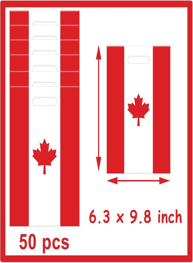 CupaPlay 50 Pieces Canada Party Favor Plastic Bags,Maple Syrup Canadian Flag Birthday Party Favors Decorations Supplies National Canada Day Goodie Bag - Image 2