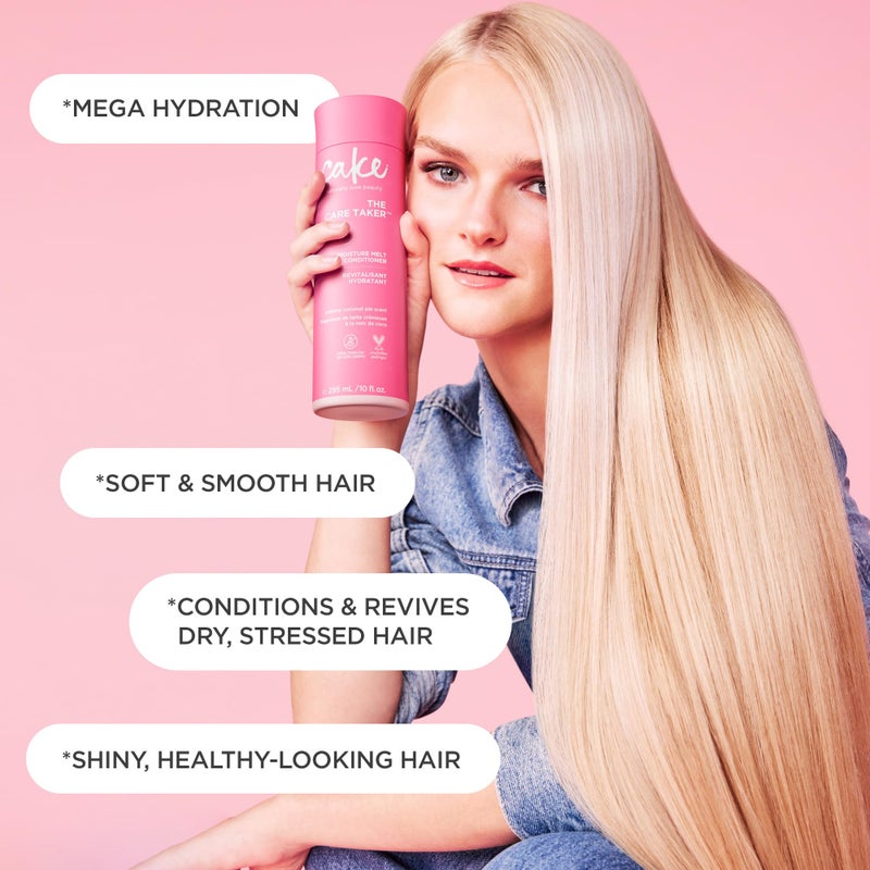 Cake Beauty Moisturizing Conditioner, The Care Taker â€“ Hydrating Conditioner that Replenishes Dry Hair â€“ With Coconut Water, Hyaluronic Acid & Shea Butter - For All Hair Types - 296 ml - Image 2