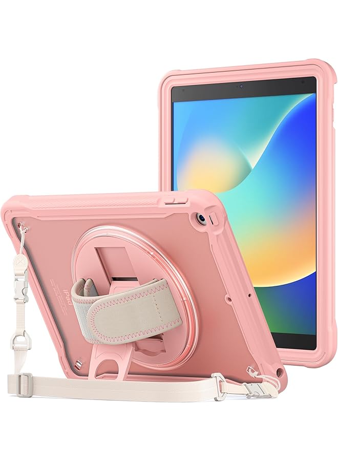Procases Compatible For iPad 10.2 Case iPad 9Th 8Th 7Th Generation 2021 2020 2019 Case Heavy Duty Shockproof Rugged Case 360 Degree Rotatable Kickstand Protective Cover Case –Pink - Image 1