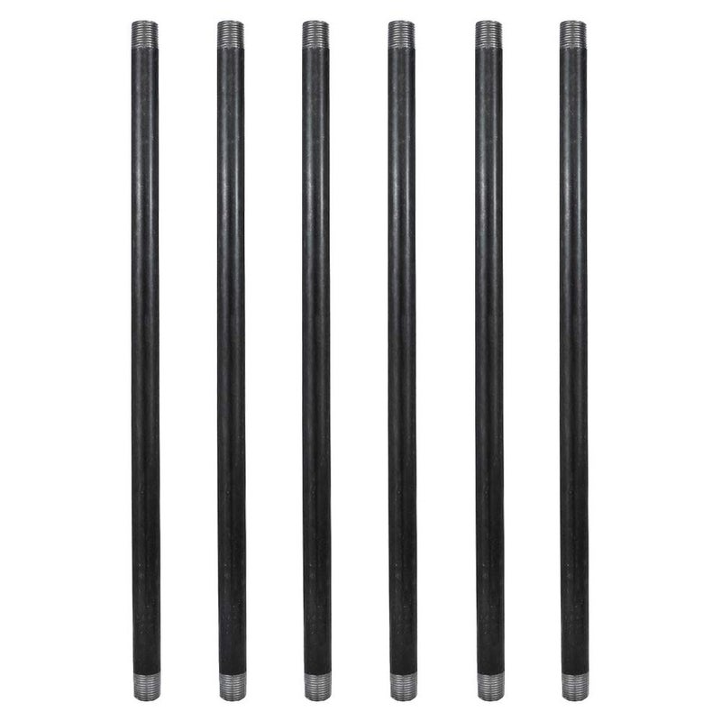 GeilSpace 6 Pack 12 36 Heavy Duty PreCut Grey Metal Pipe Industrial Steel Fits Standard Half Inch Threaded Pipes and Fittings Vintage DIY Industrial Shelving 12 36 Grey