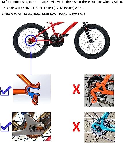 Little World Training Wheels, Heavy Duty Rear Bicycle Stabilizers Mounted Kit Compatible for Bikes of 14 16 18 Inch, 1 Pair - Image 3