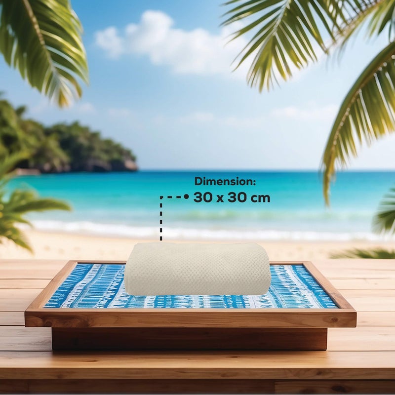 HOUSSE Microfiber Vogue Coral Fleece Bathing Towels | 360 GSM | Super Soft| Quick Absorbent | Lightweight & with Hanging Hook | for Versatile Usage | for Women & Men (Beige, 30x30 FACE Towel) - Image 3