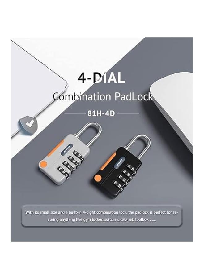 بي دبليو اس جاي قفل كلمة مرور م جودتول قال لإعادة الضط، قفل خزاة كلمة مرور، أرعة أقفال متعددة الأغراض مضادة للسرقة للأمتعة وصاديق الأدوات وشط الظر والخزائ وغيرا م الاستخدامات - Image 2