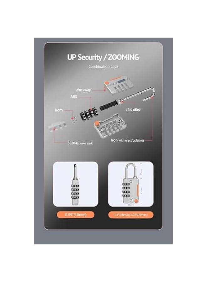 بي دبليو اس جاي قفل كلمة مرور م جودتول قال لإعادة الضط، قفل خزاة كلمة مرور، أرعة أقفال متعددة الأغراض مضادة للسرقة للأمتعة وصاديق الأدوات وشط الظر والخزائ وغيرا م الاستخدامات - Image 3