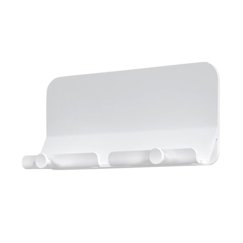 White Wall Mount Phone Holder with Hook Adhesive Stand for Bedroom Shower Room - Image 2
