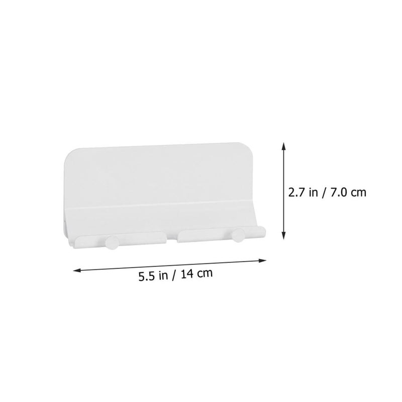 White Wall Mount Phone Holder with Hook Adhesive Stand for Bedroom Shower Room - Image 3