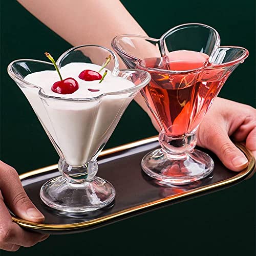 bellemax 300 ML Ice Cream Glasses Cups Dishes for Desserts, Milkshake,Fruit and Pudding Glass Serving Bowls, Perfect for Home, Restaurants and Parties Dishwasher Safe (Set of 6) (BM-09) - Image 2