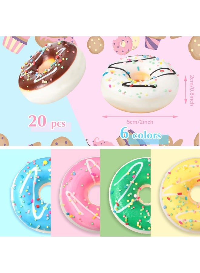 Herdear 20 Pack Rainbow Donut Stress Balls, Stress Relief Donuts Foam Donut Party Favors Fun Stress Balls Donut Fidget for Shop Decorations Birthday Party Games Supplies Boys Girls Adults - Image 2
