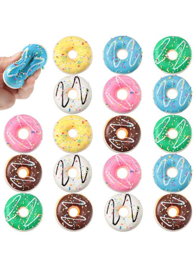 Herdear 20 Pack Rainbow Donut Stress Balls, Stress Relief Donuts Foam Donut Party Favors Fun Stress Balls Donut Fidget for Shop Decorations Birthday Party Games Supplies Boys Girls Adults - Image 1