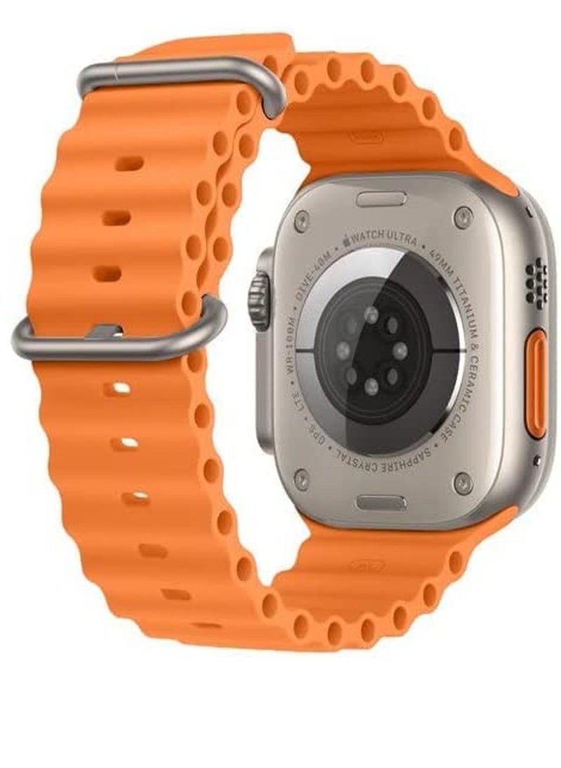 ZOOMEE - Silicon Watch Band Strap for Apple Watch Ultra 49mm/45mm/44mm/42mm Ocean Orange - Image 1