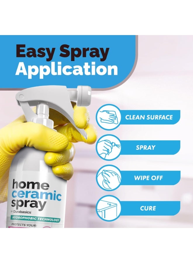 Durabasics [12 Oz] Home Ceramic Coating Spray Kit - Shine, Seal & Protect Kitchen & Bath Surfaces - High Shine - Repels Stains & Grime Effortlessly - Use on Stainless Steel, Sinks, Countertops, Glass & More - Image 3