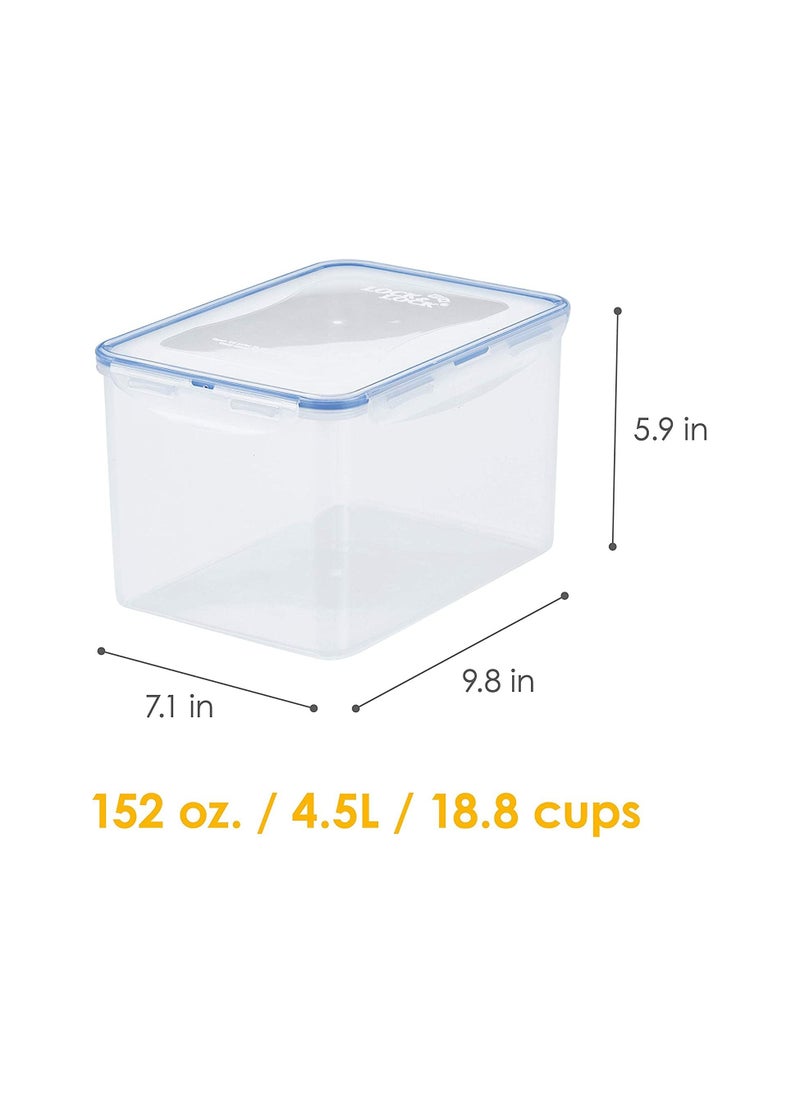 Locknlock Hpl827 Food Container, Clear Blue, W 9.3 X H 6.6 D 5.9 Cm, 4.5 Liter, Rectangular, Polypropylene