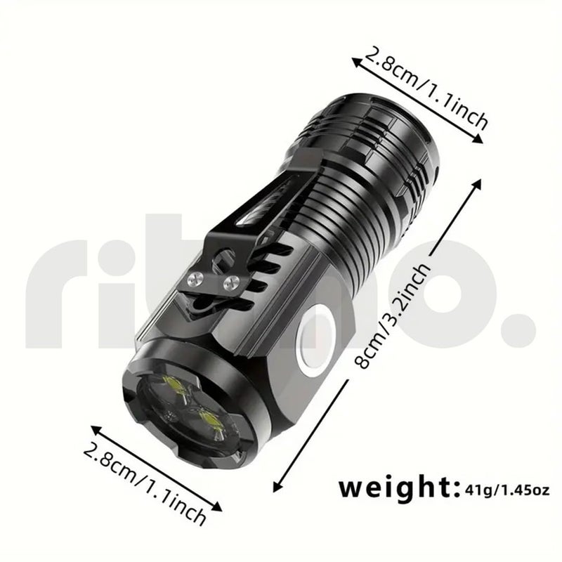 Ritmo Pocket LED Mini Torch High Lumens Water Resistant Torch for Home Camping Emergency Black - Image 2