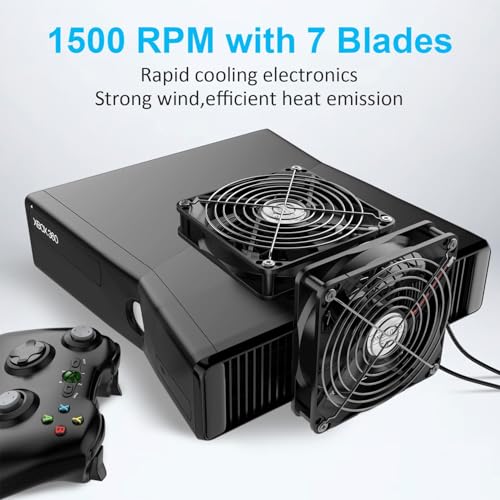 ELUTENG Dual 120mm USB Fan with 3 Speeds 5V Ventilator Fan Portable Cooling Fan Rechargeable Compatible for Laptop Receiver DVR Playstation Xbox Desk Computer Cabinet Cooling - Image 2