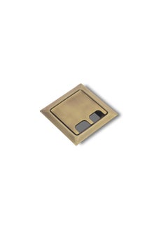 Nixnine Nixnine 25 Inch Stainless Steel Cable ManagerCable Hole Cover GrommetWire Cable Organiser Manager Brass Antique Finis Square Pack of 3  - Image 1