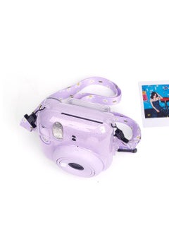Generic Transparent Glitter Crystal Case for Fujifilm Instax Mini 12 Camera Adjustable PC Camera Protective Case with Upgraded Films Pocket Pouch for Storing Photos (Purple)  - Image 2