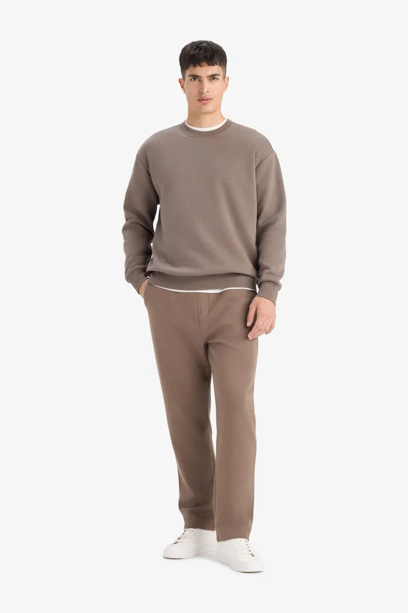 DeFacto Relax Fit Crew Neck Thick Fabric Sweatshirt