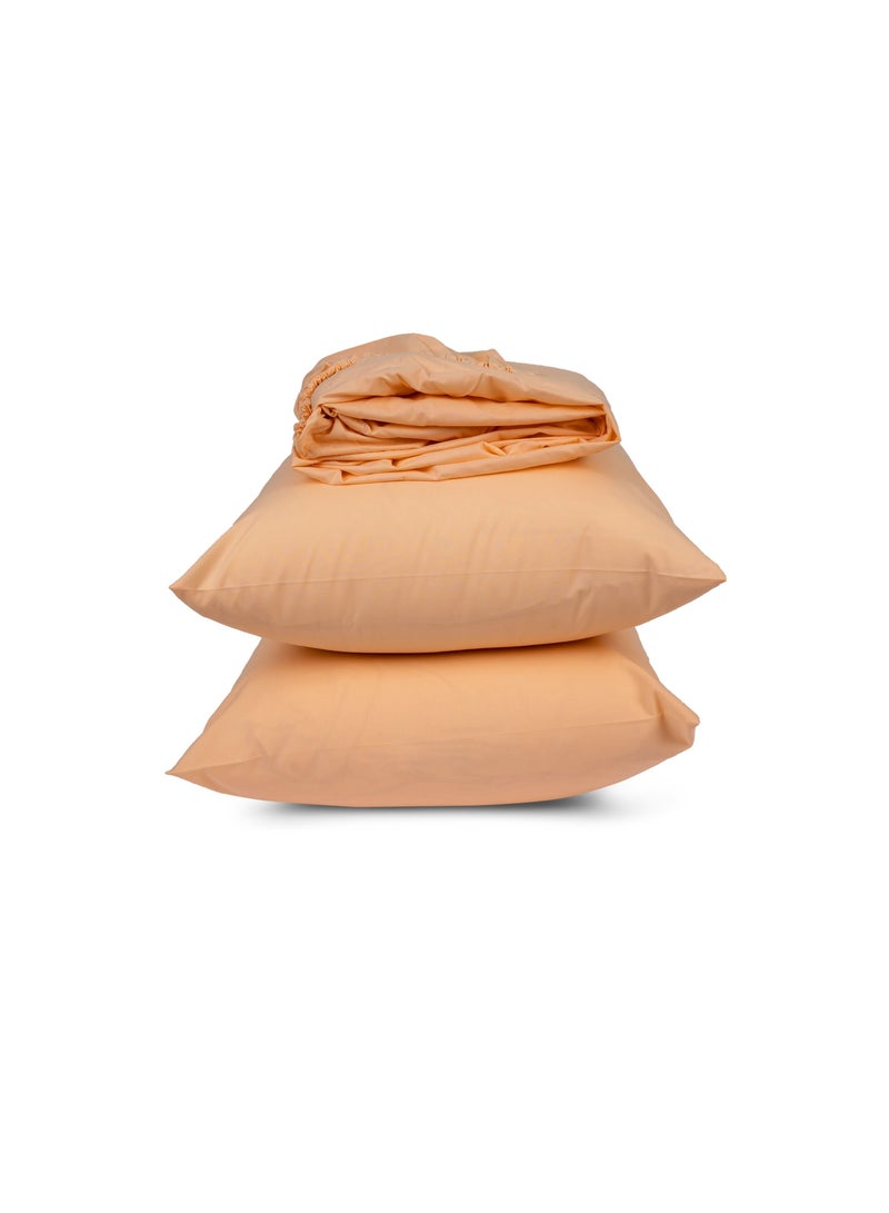 Home of linens طقم ملاءات سرير ملائمة باللون الخوخي 160×200  - Image 1