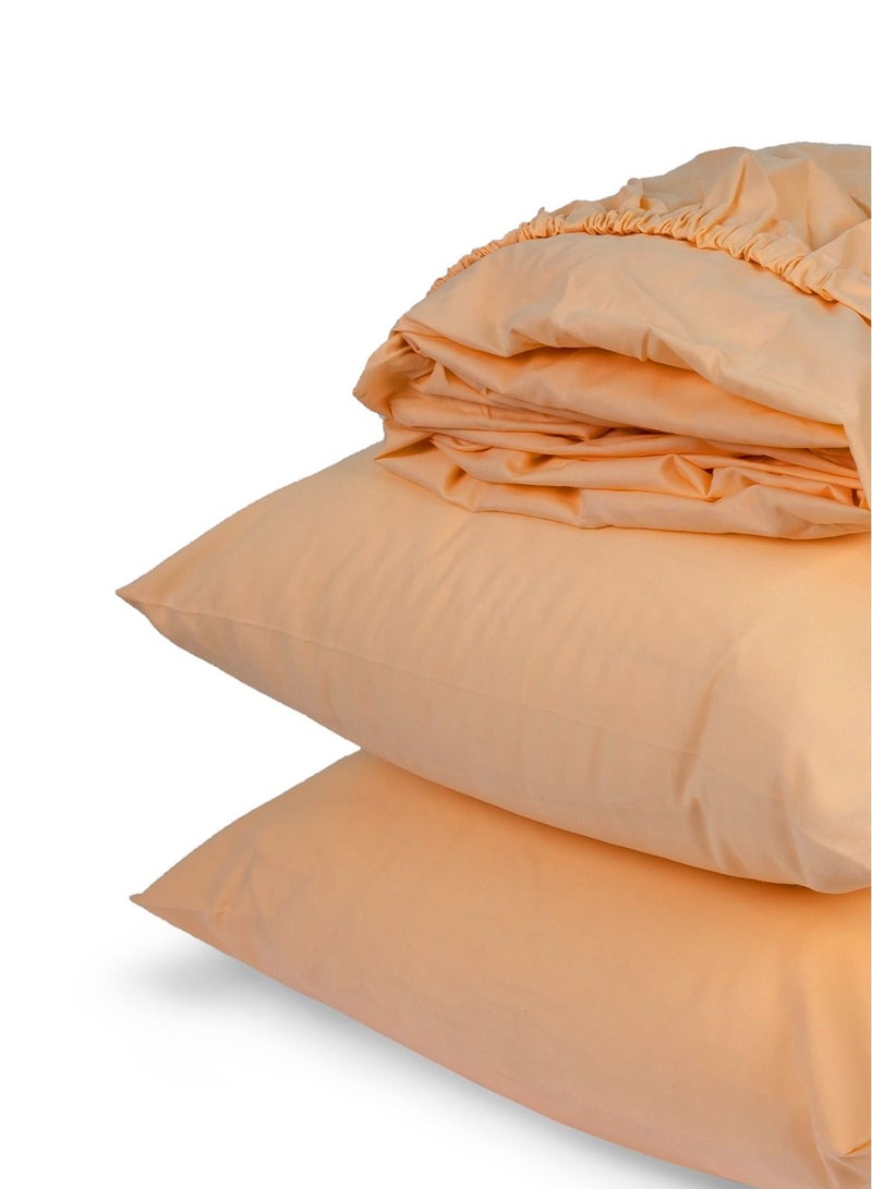 Home of linens طقم ملاءات سرير ملائمة باللون الخوخي 160×200  - Image 3