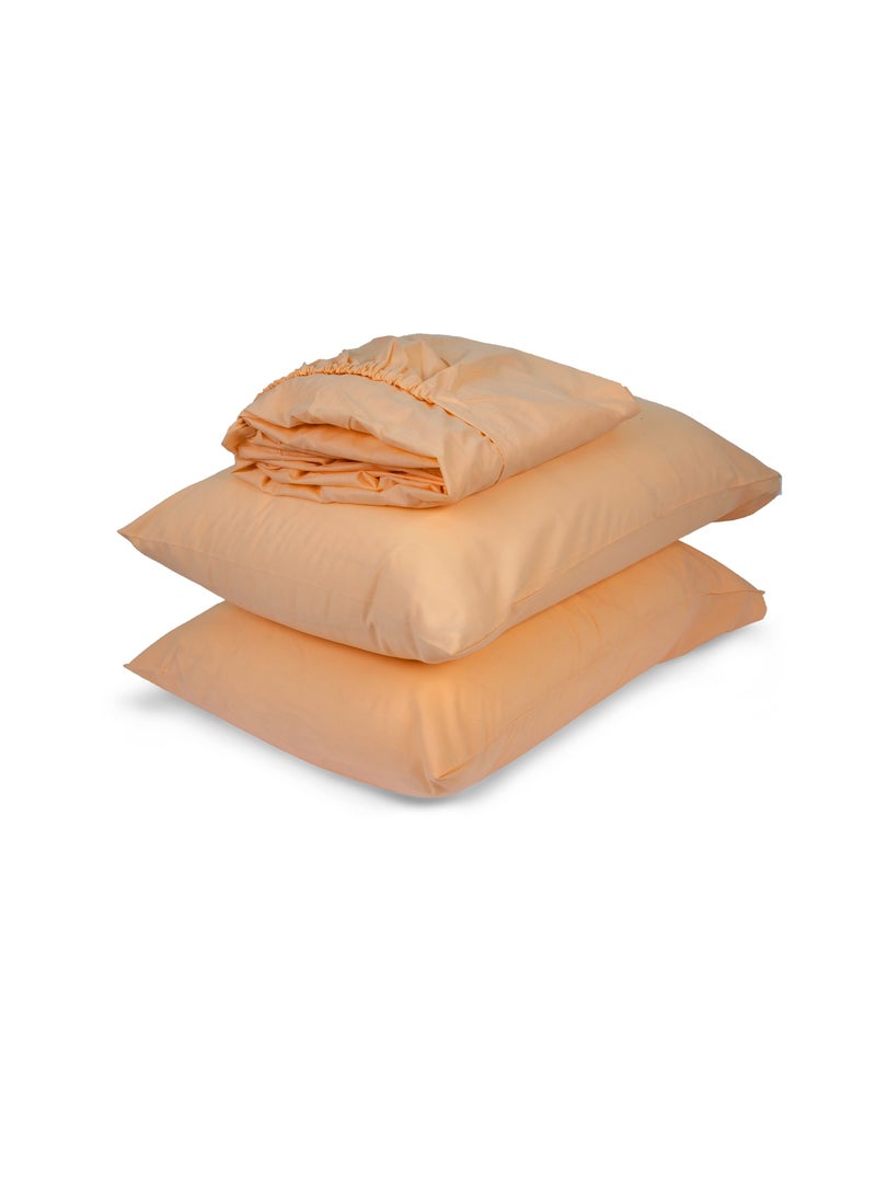 Home of linens طقم ملاءات سرير ملائمة باللون الخوخي 160×200  - Image 2