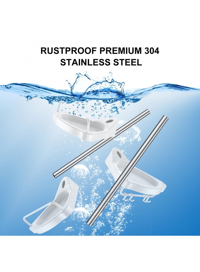 HAMITOR Corner Shower Caddy Tension Pole: Adjustable Stainless Steel Shower Organizer with 4 Tier Shelf for Bathroom Bathtub Tub Shampoo - Floor Standing Rack Bath Storage Holder with Rust Proof Rods - Image 3