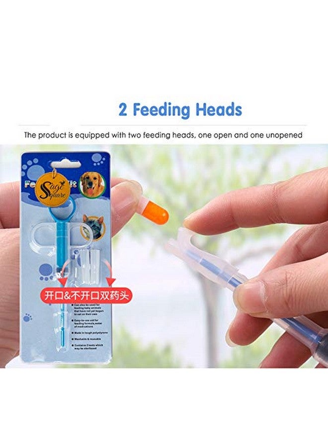 Sage Square Nursing Milk Feeding Tablet Pill Feeding Kit Syringe For Food, Water, Medicine Cats & Dogs, Puppy & Kitten Small Pets (Red) (Pack Of 1) - Image 2