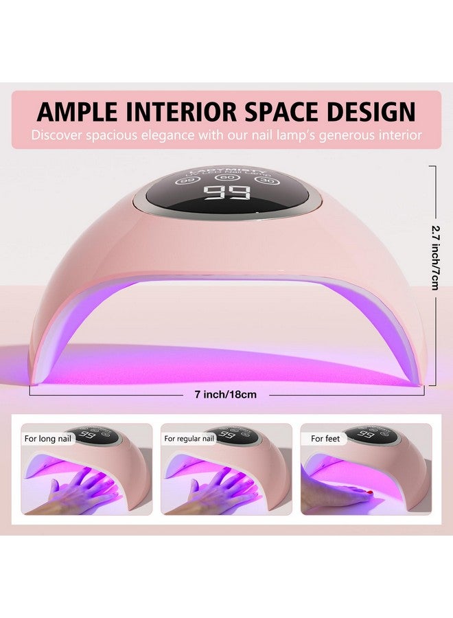LadyMisty LadyMisty 72W UV LED Nail Lamp Light Dryer for Nails Gel Polish with 18 Beads 3 Timer Setting & LCD Touch Display Screen, Auto Sensor, Professional Nails, Pink…… - Image 2