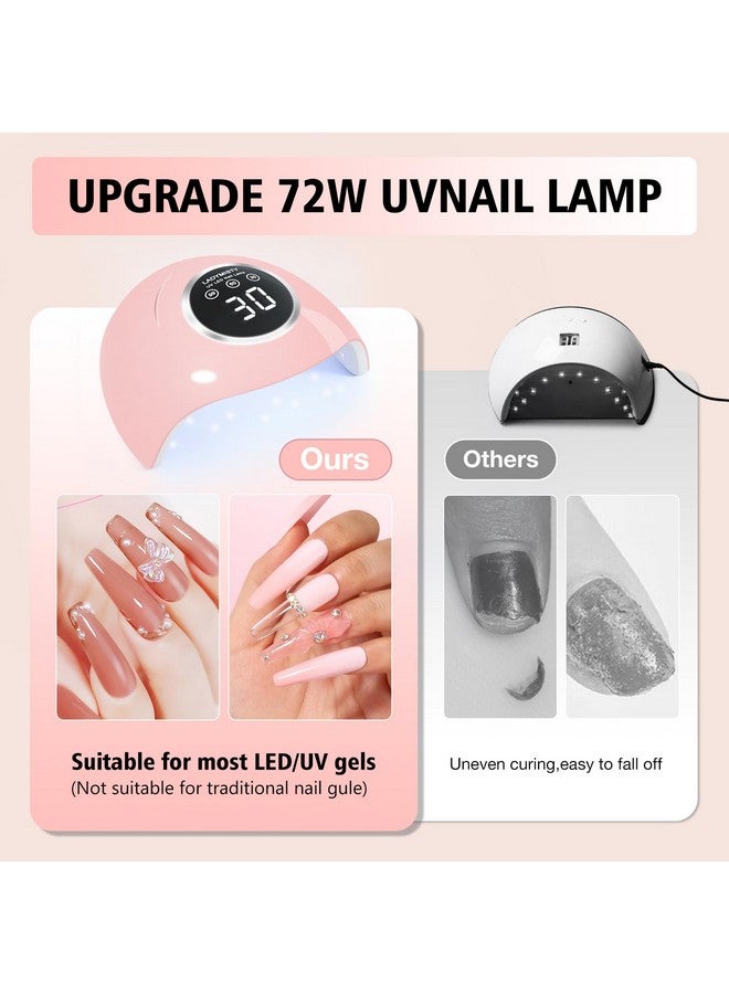 LadyMisty LadyMisty 72W UV LED Nail Lamp Light Dryer for Nails Gel Polish with 18 Beads 3 Timer Setting & LCD Touch Display Screen, Auto Sensor, Professional Nails, Pink…… - Image 3