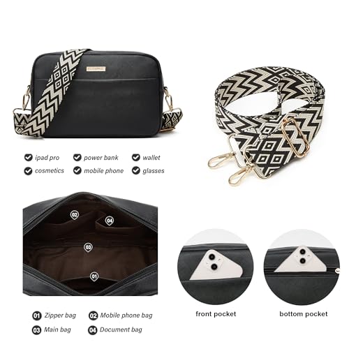 Lovematch Women Fashion Synthetic Leather Handbags Tote Bag Shoulder Bag Top Handle Satchel Purse Set 3pcs - Image 5