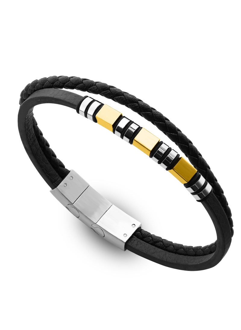 Braided Texture Stainless Steel Bracelet for Men, Trendy Casual Wrist Band, Premium Jewelry for Party & Festival Gifting - Image 2