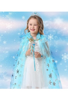 Excefore Princess Dress up Clothes for Little Girl, 7Pcs Cape with Crown, Dresses Girl 3-8 Birthday Gift, Snowflake  - Image 3
