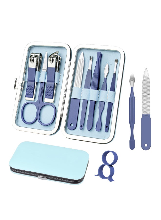 RedFlow Manicure Set 8 in 1 Nail Clipper SetRedFlow Nail ClippersFingernail Toenail ClippersManicure ToolsPedicure ToolsSuitable for Travel Manicure KitNail Set Kit with Everything Profe Blue - Image 2