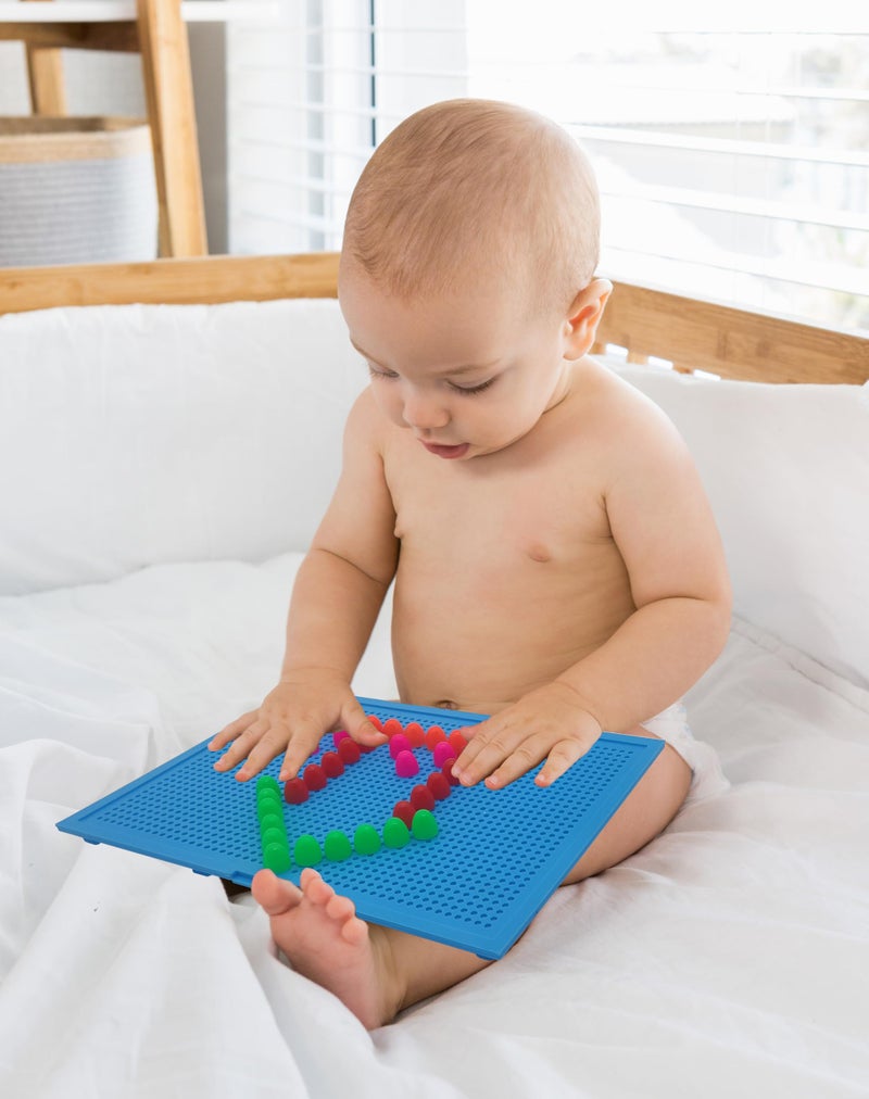 VGRASSP 180+ Pcs Early Educational Big Mushroom Nail Pin Board Toy for Kids - Color Recognition & Learning Pegboard for Boy and Girls - Birthday Return Gift - Color As Per Stock - Image 2