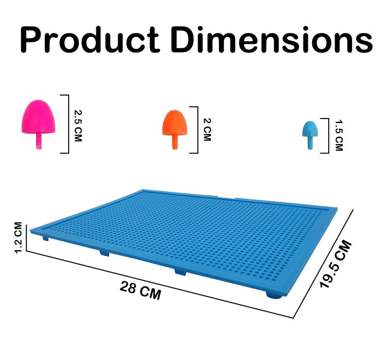 VGRASSP 180+ Pcs Early Educational Big Mushroom Nail Pin Board Toy for Kids - Color Recognition & Learning Pegboard for Boy and Girls - Birthday Return Gift - Color As Per Stock - Image 3